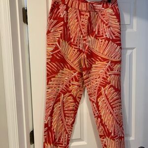 Lemon Way Red, Orange and White Multicolored Summer Pants Size 14